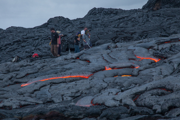 Examining a Lava Flow